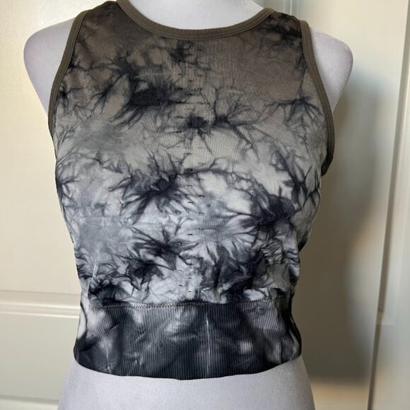 Max Studio Performance Gray Tie Dye Sports Bra Crop Top Size Medium - Picture 1 of 10